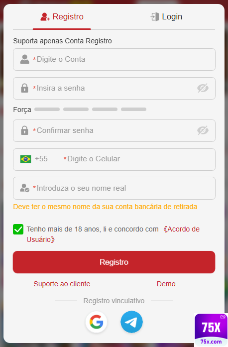 Experiência de Jogos 75x.com